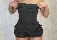 Load image into Gallery viewer, FADED JEAN ROMPER
